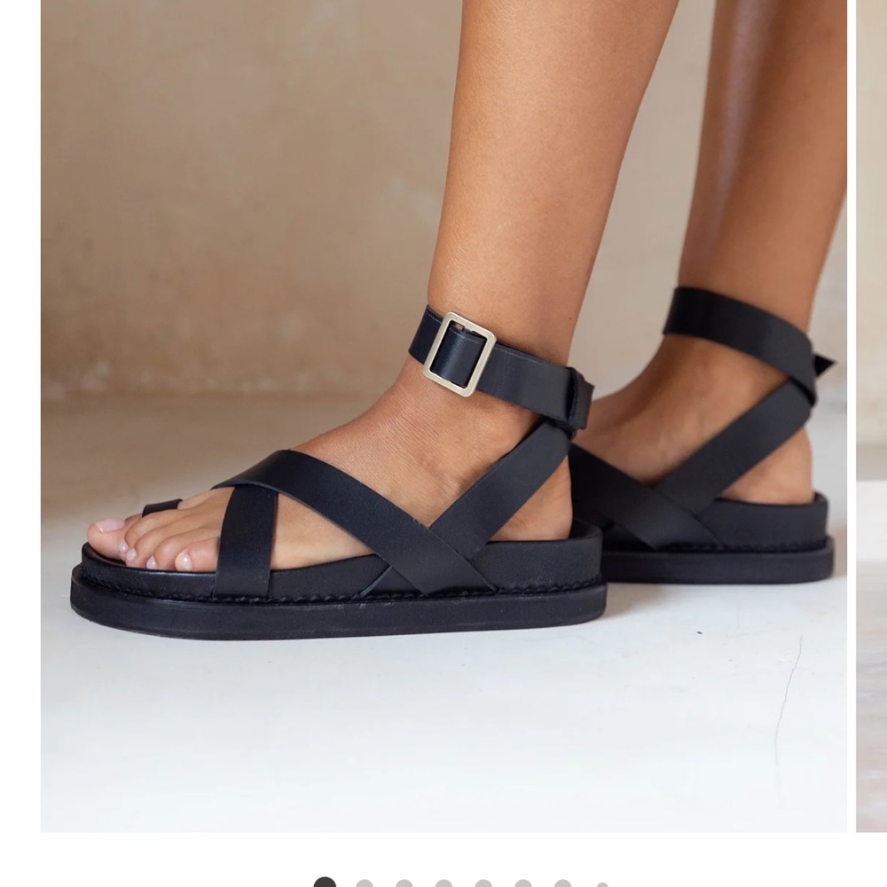 Liberté Black Leather Sandals BRONTE